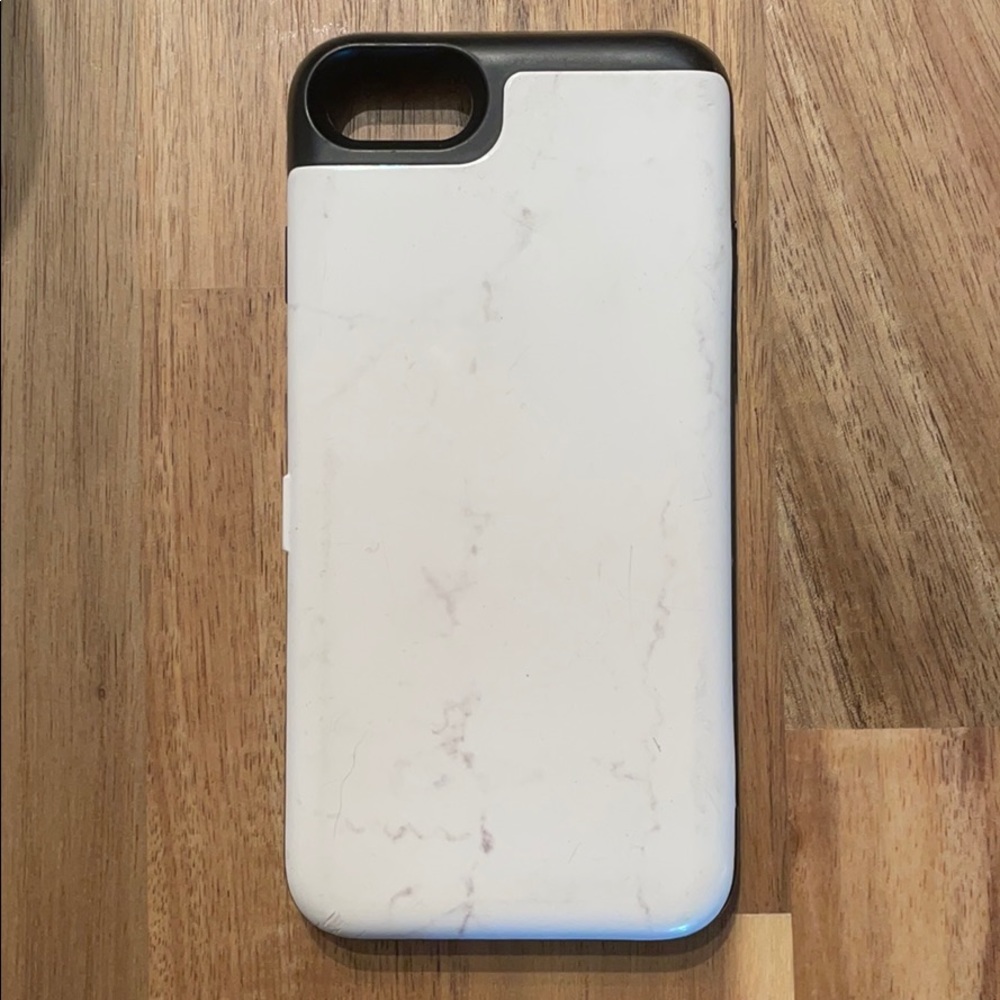 iPhone 8 marble phone case with card holder